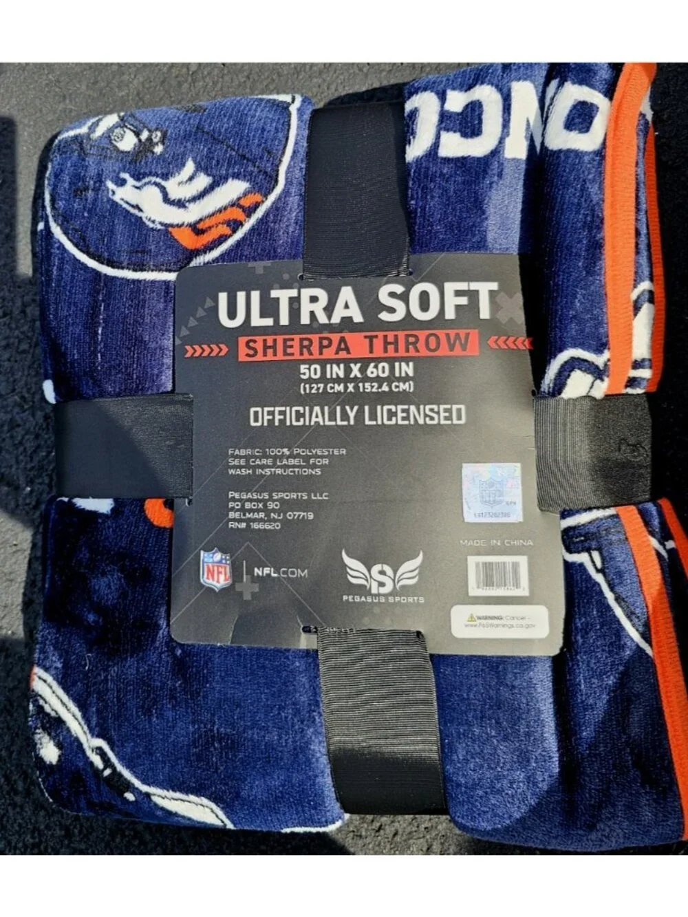 Denver Broncos Sherpa Throw Blanket Ultra Supersoft 60